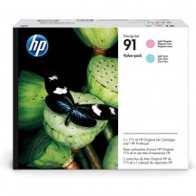 Tte d'Impression HP N91 Magenta Clair / Cyan Clair (*2) P2V37A