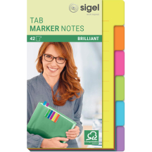 sigel Marque-page auto-adhésif Tab Marker Notes, papier