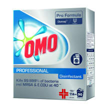 OMO Lessive en poudre Professionel Disinfectant, 90 lavages