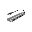 LogiLink Hub USB 3.0, 4 ports, boîtier en aluminium, gris