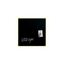 sigel Tableau magnétique en verre artverum LED light, noir