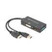 DIGITUS Convertisseur HDMI 3 en 1, HDMI - DP+DVI+VGA, 0,2 m