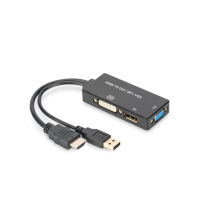 DIGITUS Convertisseur HDMI 3 en 1, HDMI - DP+DVI+VGA, 0,2 m