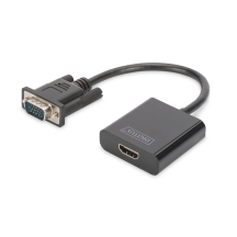 DIGITUS Convertisseur VGA - HDMI + Audio, noir