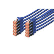 DIGITUS Câble patch Cat. 6, S/FTP, 0,50 m, par 10, bleu