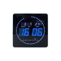 UNiLUX Horloge murale LED FLO LED, date/température, noir