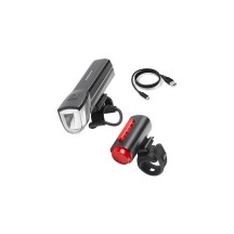FISCHER Kit d'éclairage LED batterie USB TWIN, 30 Lux