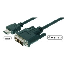 DIGITUS Câble d'adaptateur High Speed, HDMI-A - DVI-D, 5,0 m