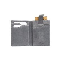 PRIDE&SOUL Porte-cartes de crédit, RFID, en cuir, gris