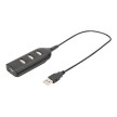DIGITUS Hub USB 2.0, 4 ports, longueur câble : 300 mm, noir