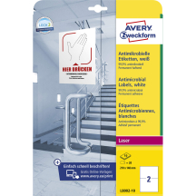 AVERY Zweckform Etiquettes antimicrobiennes, blanc