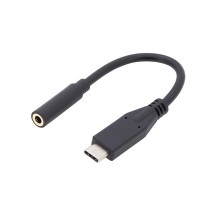 DIGITUS Câble adaptateur audio USB Type-C, 0,2 m, noir