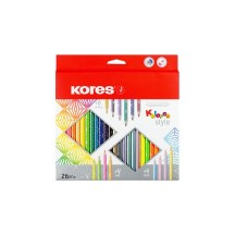 Kores Crayon couleur triangulaire 'Kolores Style', étui 26
