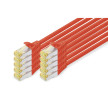 DIGITUS Câble de brassage Cat.6A, S/FTP, 3,0m, par 10, rouge