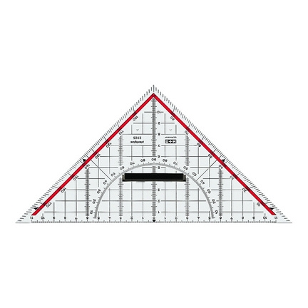 M+r equerre géométrique, plexiglas, hypoténuse: 230 mm