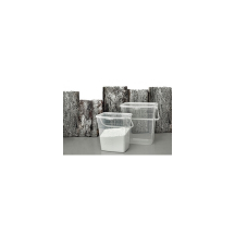 plast team Boîte à lessive, 10 litres, gris transparent