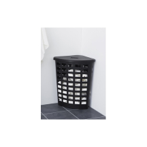 plast team Panier à linge BOSTON, 54 litres, d'angle, noir