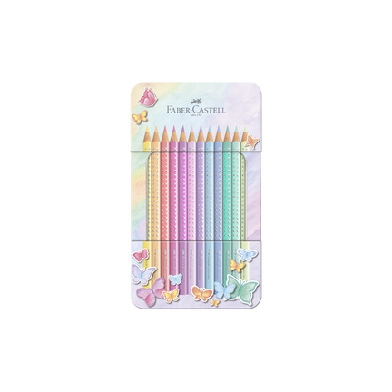 Faber-castell crayon de couleur sparkle pastel, étui de 12