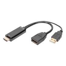 DIGITUS Adaptateur HDMI 4K vers DisplayPort, 0,2 m, noir