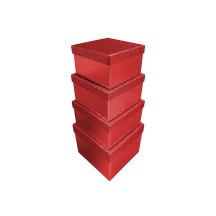 Clairefontaine Boîtes cadeaux 'Pailleté rouge', set de 4