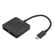 DIGITUS Hub vidéo MST, 2 ports, USB-C - 2x DisplayPort