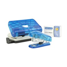 LEITZ Kit agrafeuse et perforateur, bleu transparent