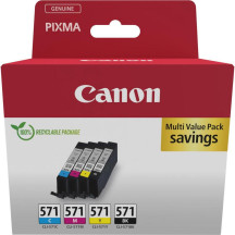 Cartouche Jet d'encre Noir Cyan Magenta Jaune CANON CLI-571 (*4) 0386C009