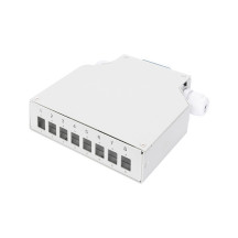 DIGITUS Boîte d'épissure pour rails DIN, pour 8 LC/DX, gris