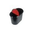 Helit corbeille  papier Duo-System, ovale, PE, noir/rouge