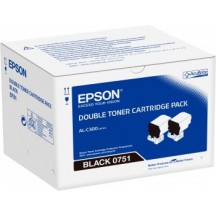 Toner Epson C13S050751 - noir - 7.300 pages (pack 2)