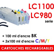 Cartouches rechargeables Brother LC1100 LC980