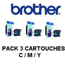 Pack de 3 Cartouches Brother LC-123 LC-123 (Cyan + Magenta + Jaune)