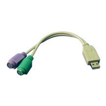 LogiLink Cble adaptateur USB-2 x PS/2, longueur = 0,20 m