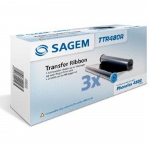 Ruban transfert thermique SAGEM TTR480R Noir (lot de 3)