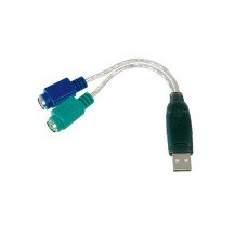 câble adaptateur USB DIGITUS, USB A-mâle - 2 x PS/2 Ports